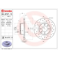 08.8727.1X BREMBO Тормозной диск