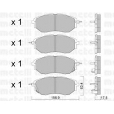 22-0763-0 METELLI Комплект тормозных колодок, дисковый тормоз