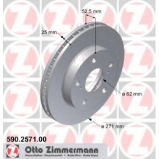 590.2571.00 ZIMMERMANN Тормозной диск