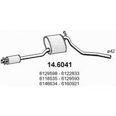 14.6041 ASSO Средний глушитель выхлопных газов