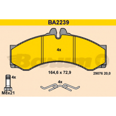 BA2239 BARUM Комплект тормозных колодок, дисковый тормоз