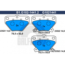 B1.G102-1441.2 GALFER Комплект тормозных колодок, дисковый тормоз