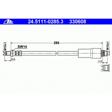 24.5111-0285.3 ATE Тормозной шланг