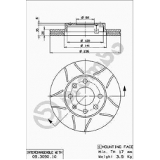 09.3090.75 BREMBO Тормозной диск