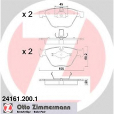 24161.200.1 ZIMMERMANN Комплект тормозных колодок, дисковый тормоз