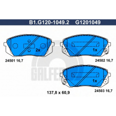 B1.G120-1049.2 GALFER Комплект тормозных колодок, дисковый тормоз