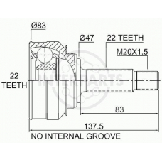 OJ-1472 InterParts Шарнирный комплект, приводной вал