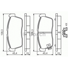 0 986 494 618 BOSCH Комплект тормозных колодок, дисковый тормоз