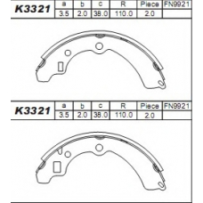 K3321 ASIMCO Комплект тормозных колодок