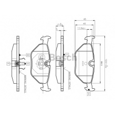 0 986 TB2 143 BOSCH Комплект тормозных колодок, дисковый тормоз