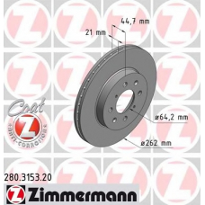280.3153.20 ZIMMERMANN Тормозной диск