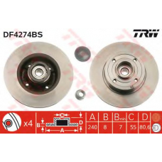 DF4274BS TRW Тормозной диск