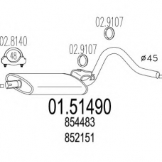 01.51490 MTS Средний глушитель выхлопных газов
