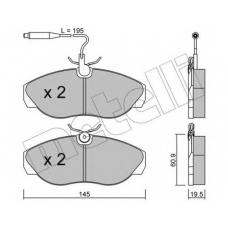 22-0154-0 METELLI Комплект тормозных колодок, дисковый тормоз