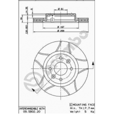 09.5802.76 BREMBO Тормозной диск