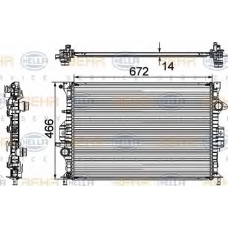 8MK 376 745-594 HELLA Радиатор, охлаждение двигателя