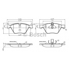 0 986 TB3 136 BOSCH Комплект тормозных колодок, дисковый тормоз