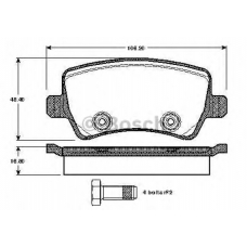 0 986 TB3 004 BOSCH Комплект тормозных колодок, дисковый тормоз