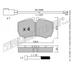 620.2W TRUSTING Комплект тормозных колодок, дисковый тормоз