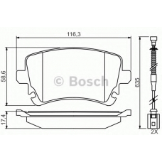 0 986 494 669 BOSCH Комплект тормозных колодок, дисковый тормоз