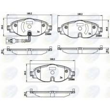 CBP12158 COMLINE Комплект тормозных колодок, дисковый тормоз