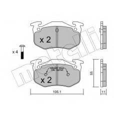 22-0038-1 METELLI Комплект тормозных колодок, дисковый тормоз