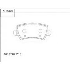 KD7379 ASIMCO Комплект тормозных колодок, дисковый тормоз