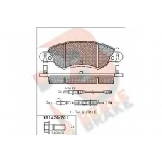 RB1420-701 R BRAKE Комплект тормозных колодок, дисковый тормоз