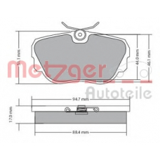 1170316 METZGER Комплект тормозных колодок, дисковый тормоз