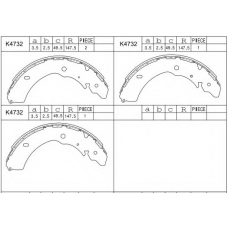 K4732 ASIMCO Комплект тормозных колодок