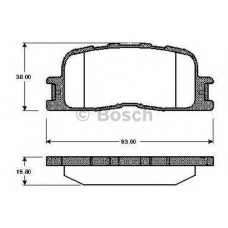 0 986 TB2 987 BOSCH Комплект тормозных колодок, дисковый тормоз