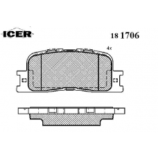 181706 ICER Комплект тормозных колодок, дисковый тормоз