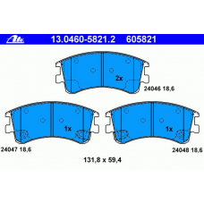 13.0460-5821.2 ATE Комплект тормозных колодок, дисковый тормоз