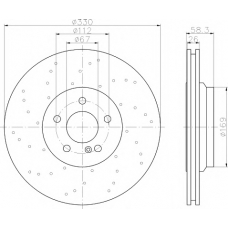 8DD 355 109-501 HELLA PAGID Тормозной диск