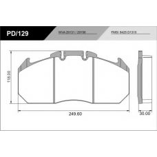 PD/129_HD PRO FRAS-LE Комплект тормозных колодок, дисковый тормоз