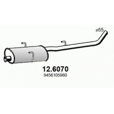 12.6070 ASSO Средний глушитель выхлопных газов