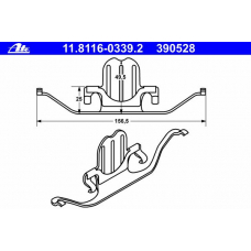 11.8116-0339.2 ATE Пружина, тормозной суппорт