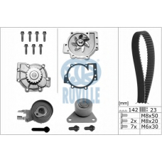 56536701 RUVILLE Водяной насос + комплект зубчатого ремня