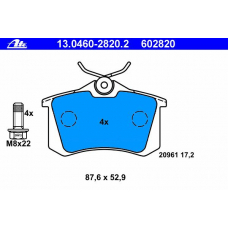 13.0460-2820.2 ATE Комплект тормозных колодок, дисковый тормоз
