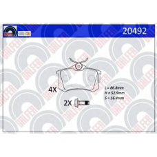 20492 GALFER Комплект тормозных колодок, дисковый тормоз