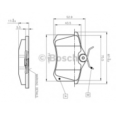 0 986 TB2 139 BOSCH Комплект тормозных колодок, дисковый тормоз