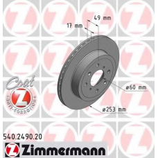 540.2490.20 ZIMMERMANN Тормозной диск