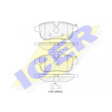 182012 ICER Комплект тормозных колодок, дисковый тормоз