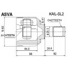 KAIL-SL2 ASVA Шарнирный комплект, приводной вал