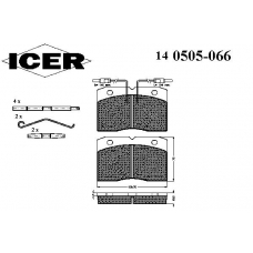 140505-066 ICER Комплект тормозных колодок, дисковый тормоз