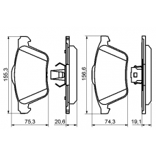 0 986 494 159 BOSCH Комплект тормозных колодок, дисковый тормоз