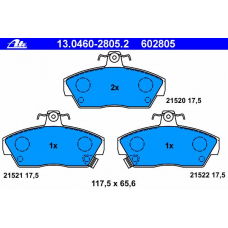 13.0460-2805.2 ATE Комплект тормозных колодок, дисковый тормоз