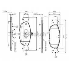 0 986 TB2 021 BOSCH Комплект тормозных колодок, дисковый тормоз