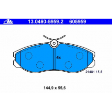 13.0460-5959.2 ATE Комплект тормозных колодок, дисковый тормоз