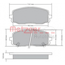 1170108 METZGER Комплект тормозных колодок, дисковый тормоз